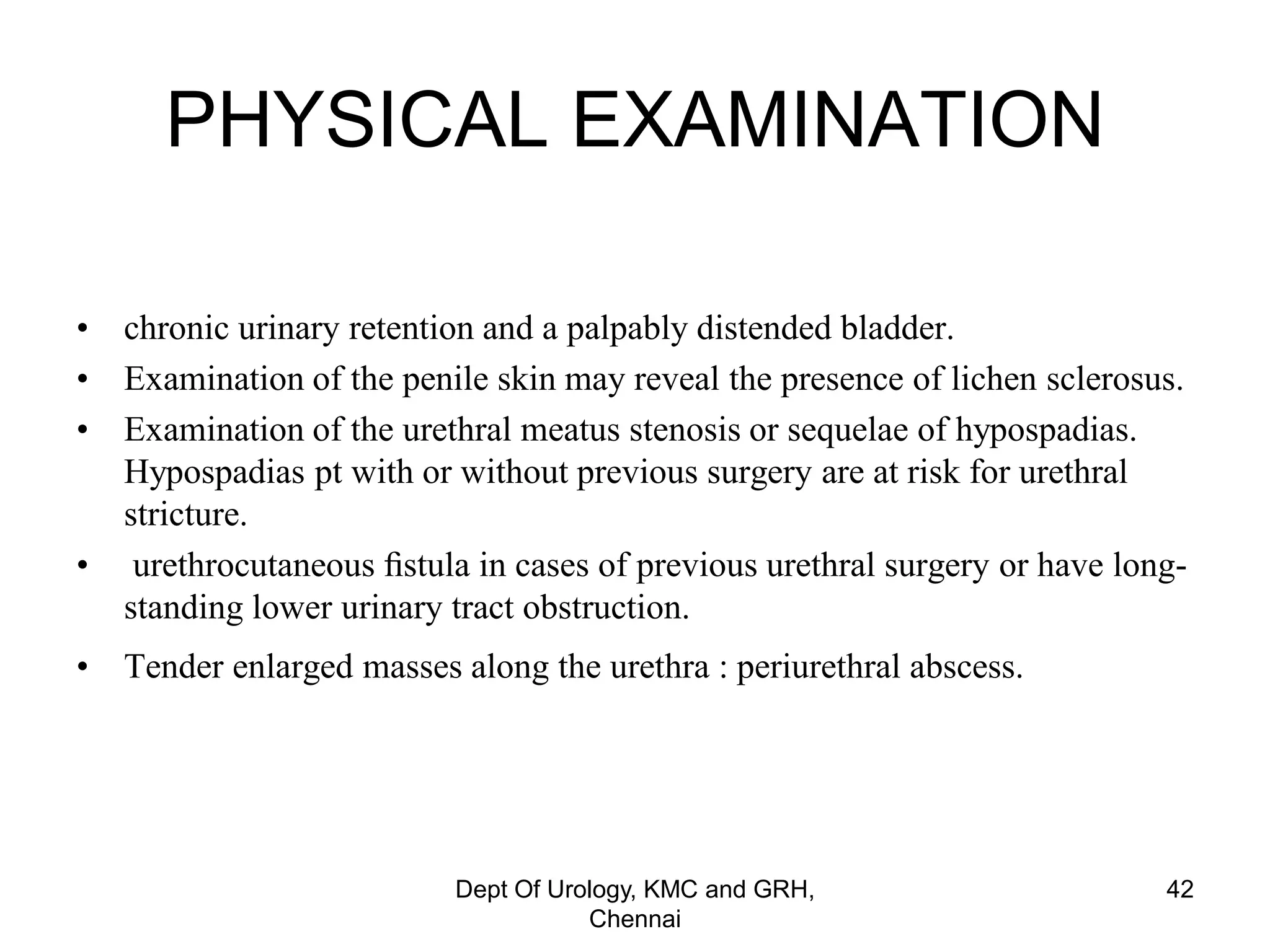 Urethra stricture etiopathogenesis & evaluation | PPT