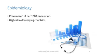 Epidemiology
• Prevalance 1-9 per 1000 population.
• Highest in developing countries.
Dept Of Urology, KMC and GRH, Chennai 8
 