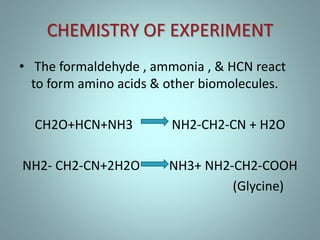 Urey miller experiment | PPTX