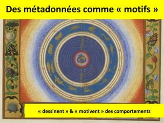 Des métadonnées comme « motifs » « dessinent » & « motivent » des comportements 