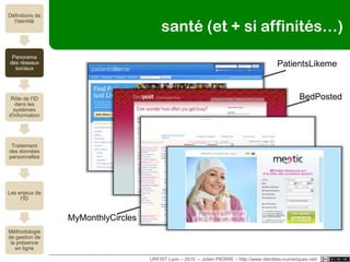 process identitaire & flux de donnéesPublication du privéProduction extimeLoft storyExhibition de l'intime (TISSERON, 2001)Design de la visibilitéLe clair-obscur, le paravent, le phare, le post-il, la lanterna magica (CARDON, 2008) URFIST Lyon – 2010  – Julien PIERRE – http://www.identites-numeriques.net/