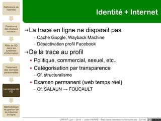 Comment l'identité est-elle déterminée ?Enjeux sociopolitiquesURFIST Lyon – 2010  – Julien PIERRE – http://www.identites-numeriques.net/ - 47/100