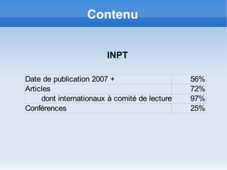 Financement  demandé dans le contrat quadriennal 2007-2010 Objectif attendu :  1500 dépôts fin 2010... 