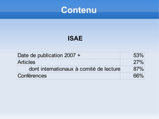 Un groupe de travail Septembre 2006.  Constitution d'un groupe de travail mixte constitué de :  Correspondants laboratoires 
