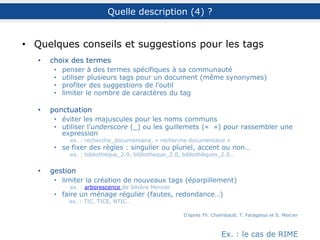 sur Firefox
Surligner un document web
 passages surlignés visibles
directement dans My Library
(bouton Collapse/expand)
barre d’outil
(utilisation comme un surligneur)
ou clic droit de la souris
(après sélection du passage)
sur Chrome
barre d’outil > Annotate
(utilisation comme un surligneur)
ou menu contextuel
(après sélection du passage)
 passages surlignés
visibles directement
sur la page
 
