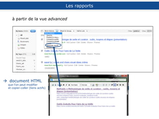 My Network (1) : présentation
My Network permet de suivre l’activité publique d’autres comptes
Un réseau social
trouver des personnes partageant les mêmes centres d’intérêt
trouver des spécialistes
ex. : Christophe Deschamps pour la veille
Un réseau social asymétrique
possibilité de suivre des comptes sans en être suivi
 