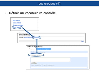 classé 42e dans le Top Tools 2015 du c4lpt (source),
top 20 entre 2011 et 2014
Préparer une formation en commun
ex. : groupe Biblioquest
Proposer une liste de liens pour une formation
ex. : outliner sur l’utilisation de Diigo
Etablir une liste de ressources commune
ex. : groupe de création de sites web
Favoriser l’évaluation de l’information
ex. : article Thot Cursus, 2010-2011
Diigo pour l’enseignement et la formation
 