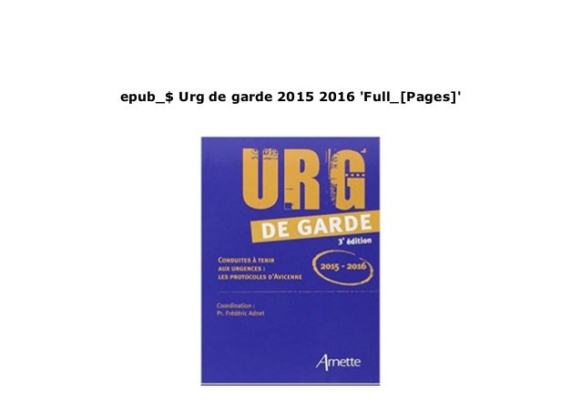 Read Urg De Garde 2015 2016 Read Online