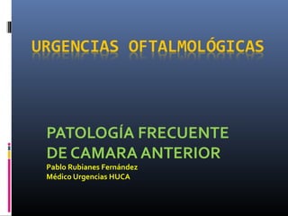PATOLOGÍA FRECUENTE
DE CAMARA ANTERIOR
Pablo Rubianes Fernández
Médico Urgencias HUCA
 