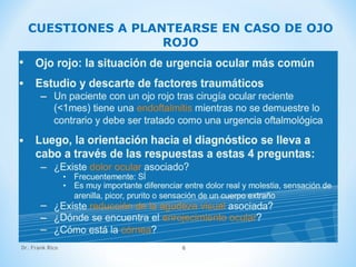 Dr. Frank Rico 6
CUESTIONES A PLANTEARSE EN CASO DE OJO
ROJO
 