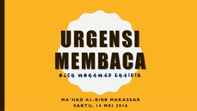 Urgensi membaca