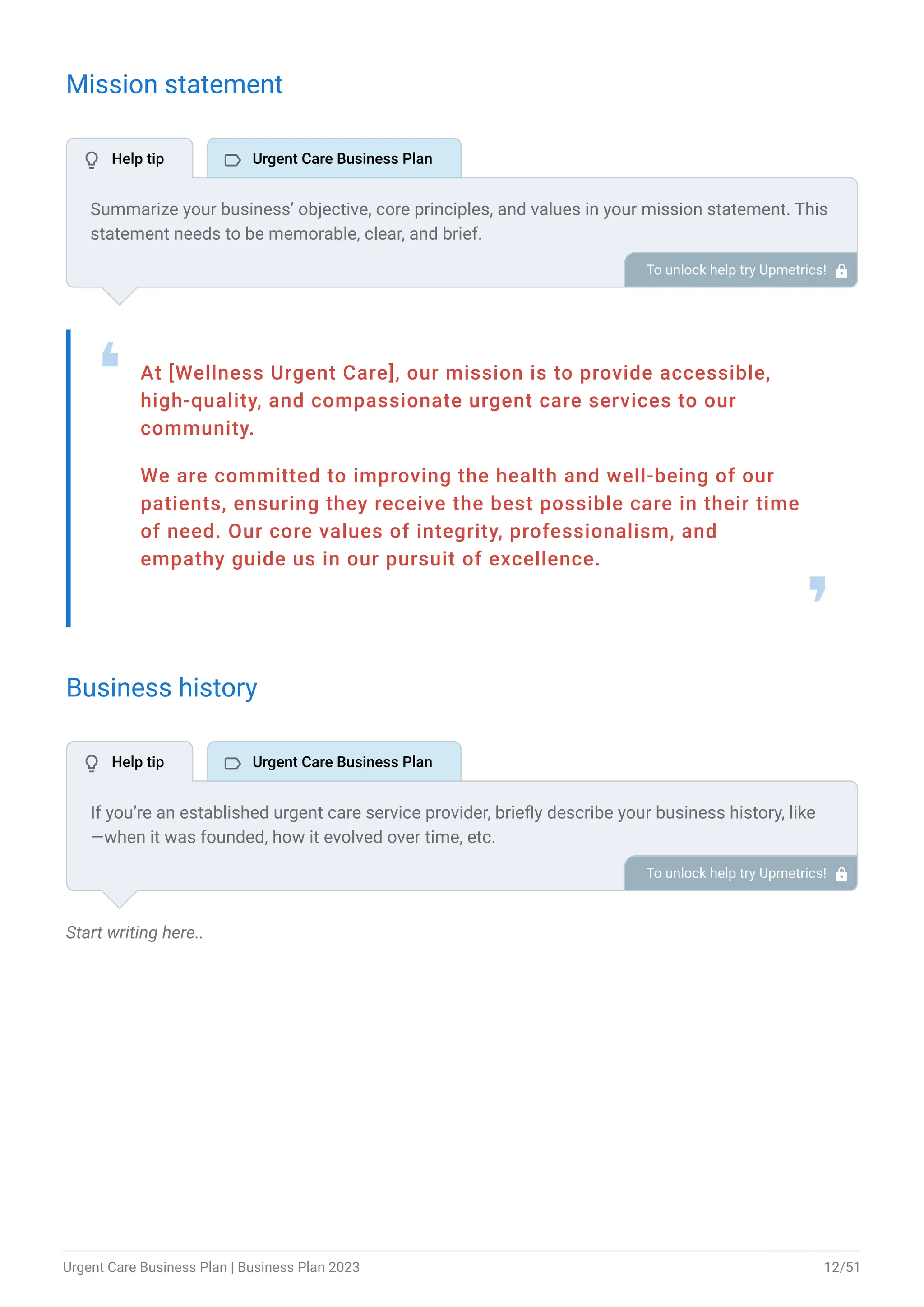 Urgent Care Business Plan Example Upmetrics PDF