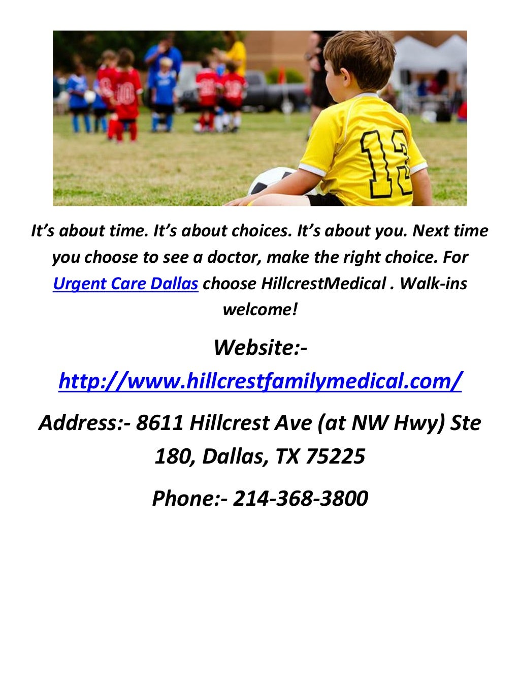 HillCrest Family Medical Urgent Care In Dallas