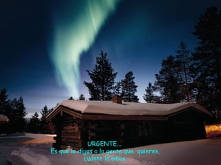 URGENTE... Es que le digas a la gente que  quieres, cuánto la amas. 