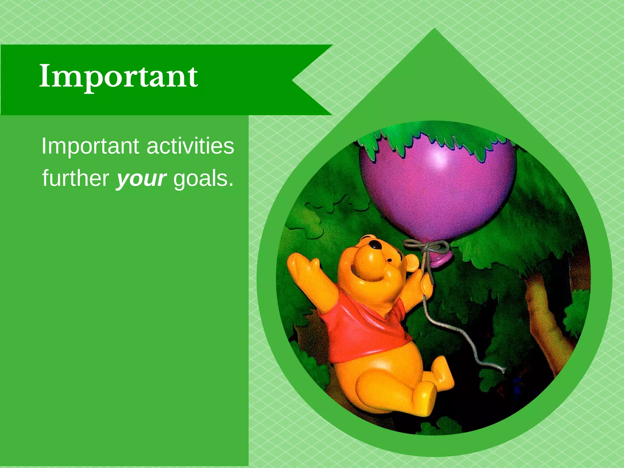 Important 
Important activities 
further your goals. 
 