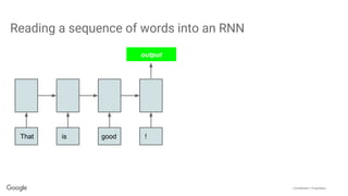 Confidential + Proprietary
Reading a sequence of words into an RNN
That is good !
output
 