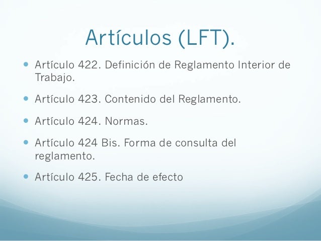 Articulo 425 Ley Federal Del Trabajo pt.slideshare.net