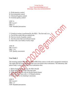 Urinalysis and Body Fluids 7th Edition Susan King Strasinger Test bank.pdf