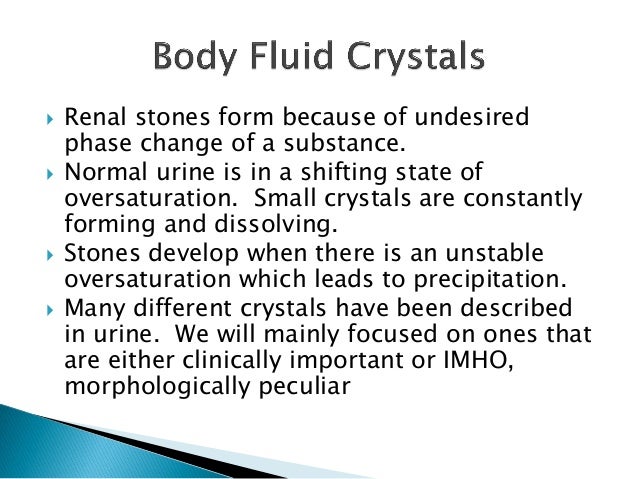 Urinalysis And Body Fluid Crystals