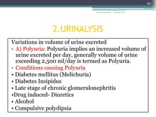 Rpft URINALYSIS AND RPFT | PPTX