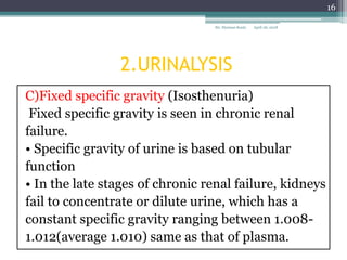 URINALYSIS AND RPFT | PPTX