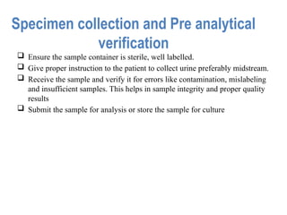 Insufficient Sample URINALYSIS INTERPRETATION.pptx.......... | PPTX