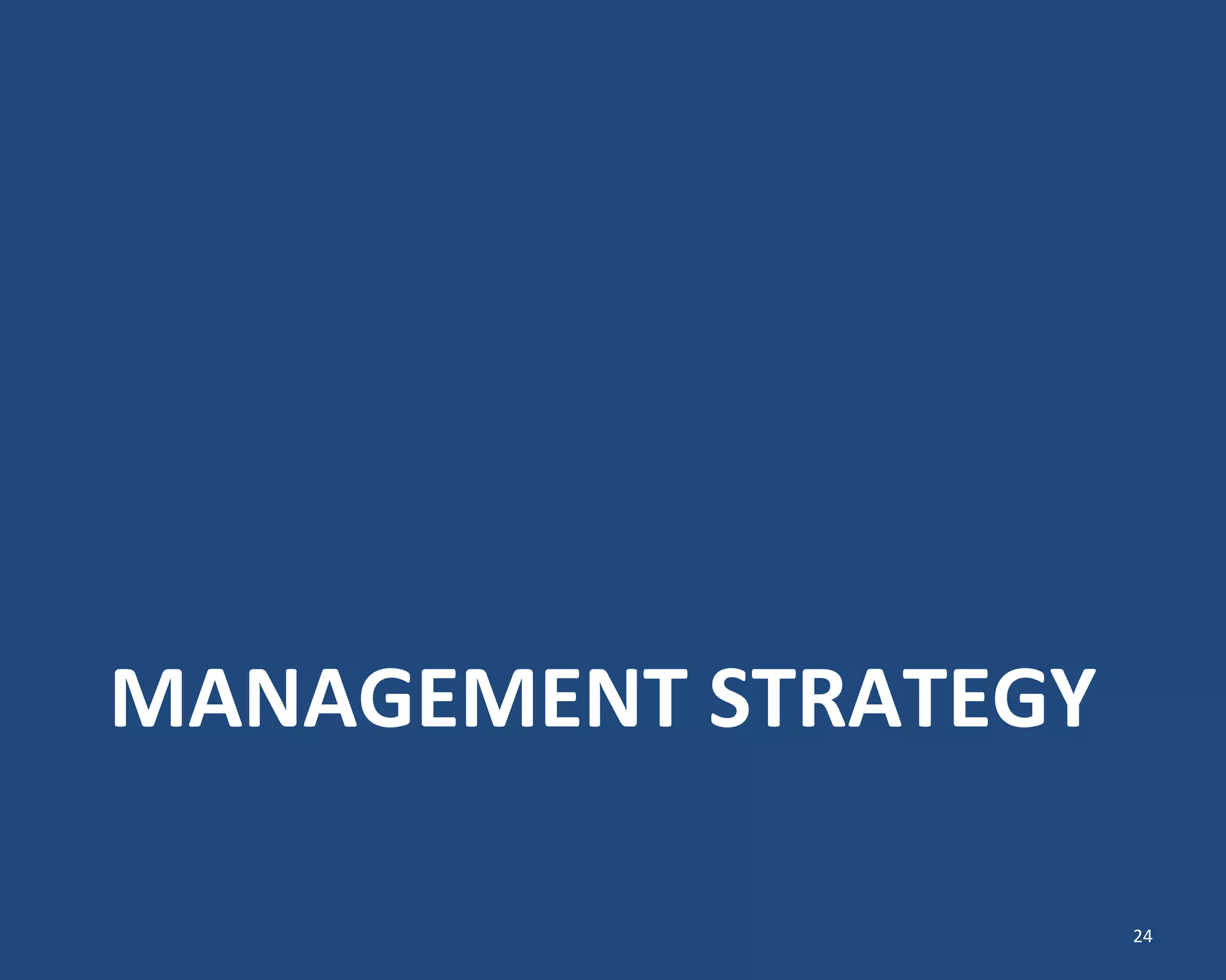 MANAGEMENT STRATEGY
24
 