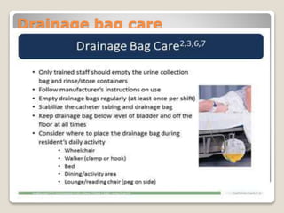 Drainage bag care
 