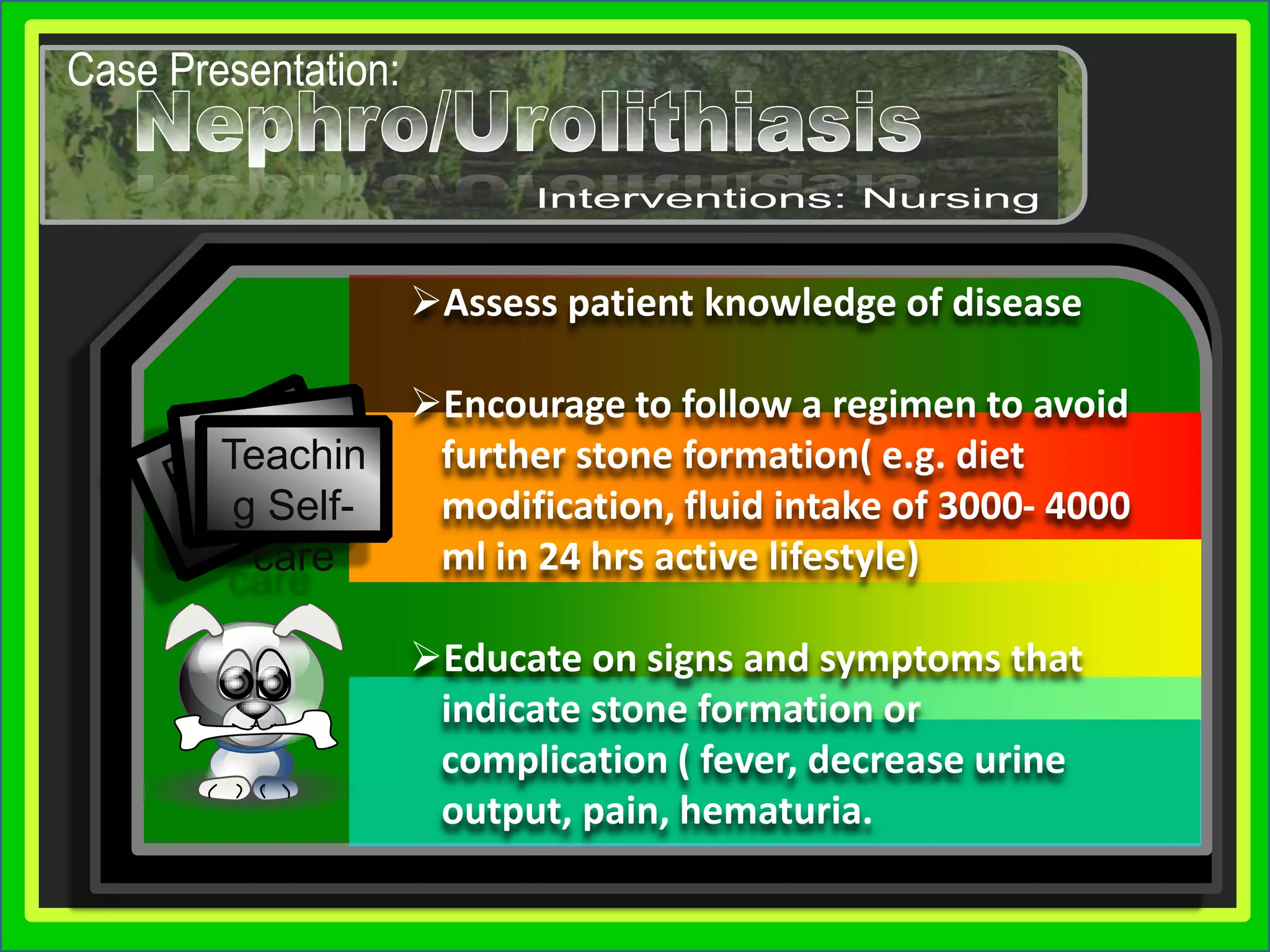 Some MedicationsCase Presentation:Nephro/UrolithiasisNephro/UrolithiasisDetermining EtiologyKey points:Key points:Gout