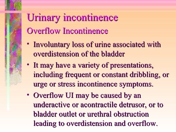 Overflow incontinence definition qeryalive