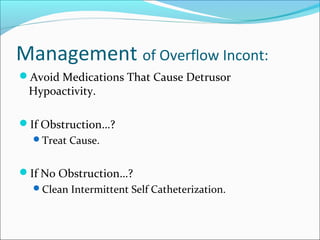 Urinary incontinence - Final Year Lecture | PPT