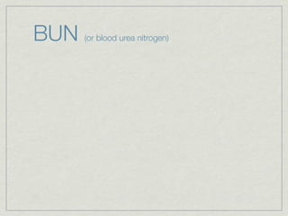 BUN   (or blood urea nitrogen)
 