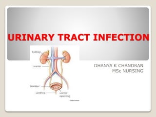 URINARY TRACT INFECTION
DHANYA K CHANDRAN
MSc NURSING
 