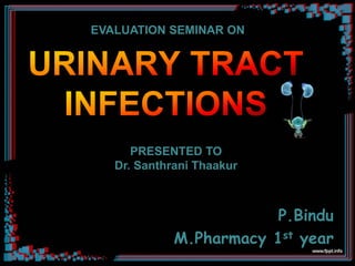 P.Bindu
M.Pharmacy 1st year
EVALUATION SEMINAR ON
PRESENTED TO
Dr. Santhrani Thaakur
 
