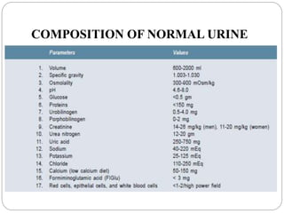 Urin Composition Urine analysis | PPTX
