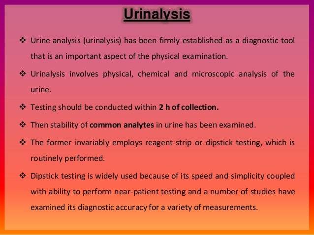 Urine analysis case study