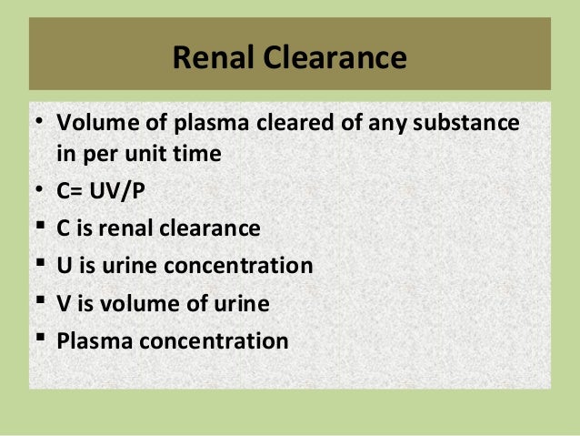 Urine formation Glomerular Filtration