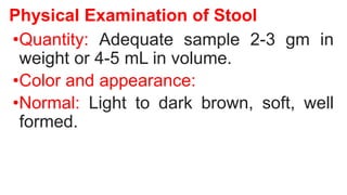Stool Volume Example URINE & STOOL EXAMINATION.pptx