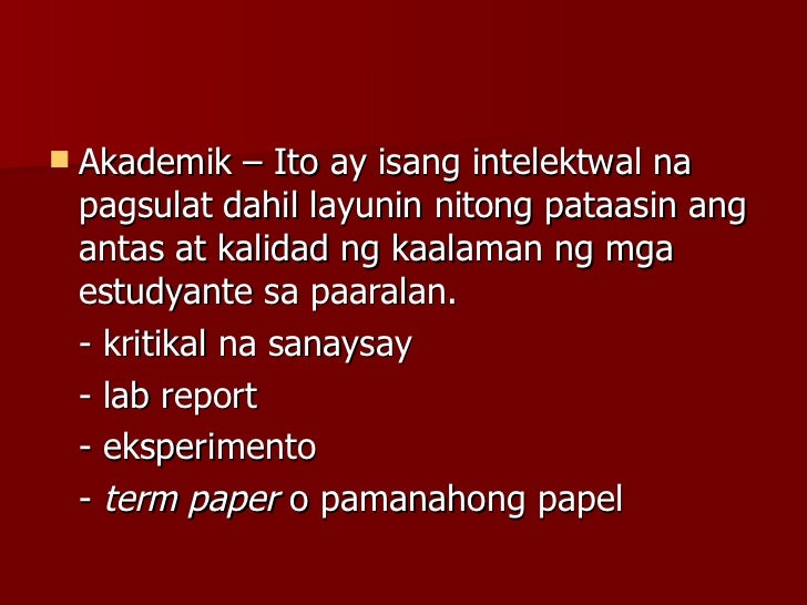 Mga Uri Ng Pagsulat