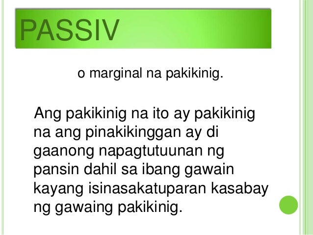 Apat Na Uri Ng Pakikinig - igorota kahala