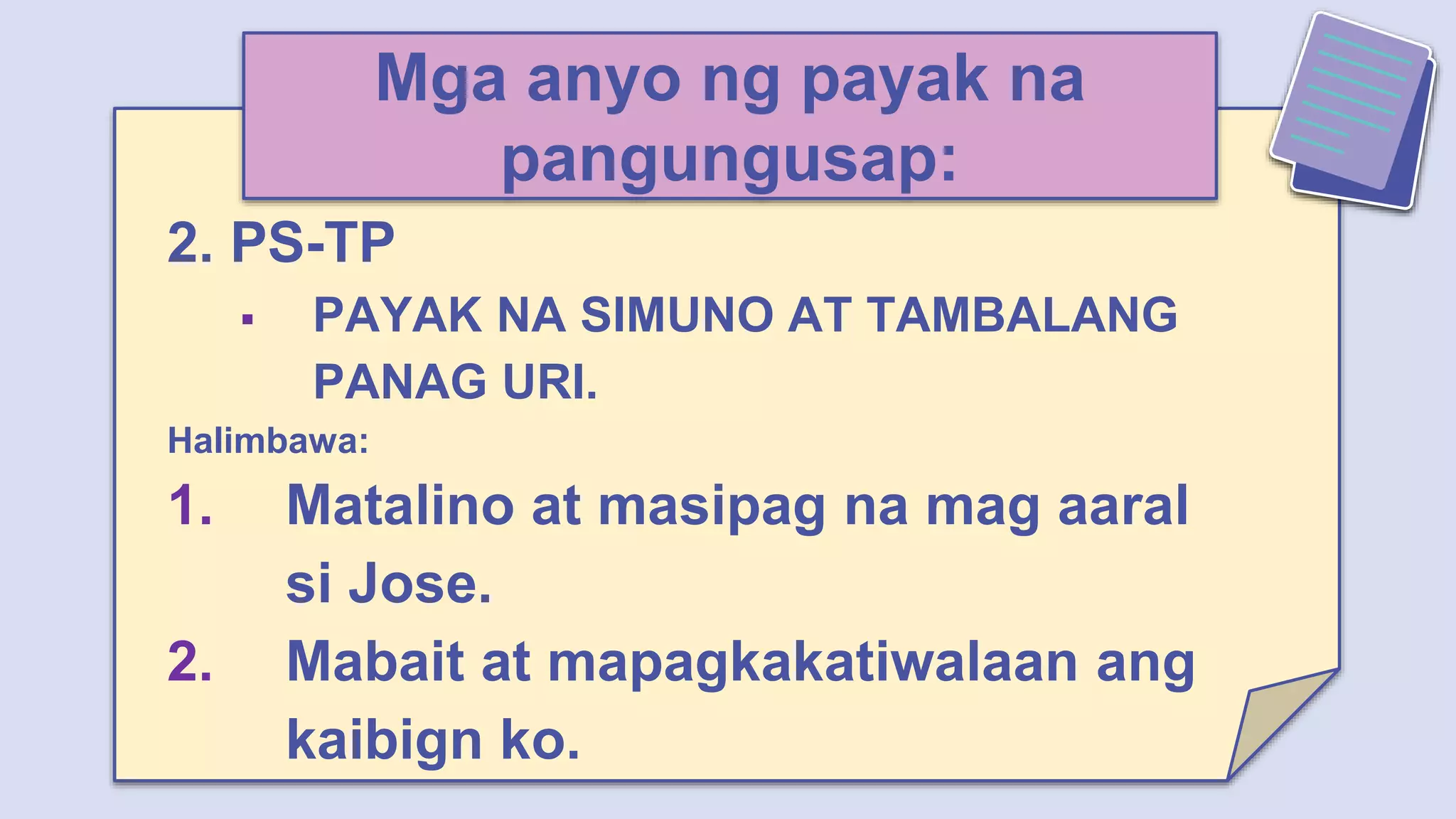 Uri ng Pangungusap ayon sa Kayarian.pptx