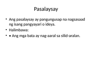 Comprehensive Guide to the Four Types of Filipino Sentences | PPTX