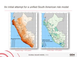 An initial attempt for a unified South American risk model 
hazard map –475 years 
Loss map –475 years  
