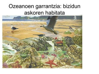Ozeanoen garrantzia: bizidun
     askoren habitata
 