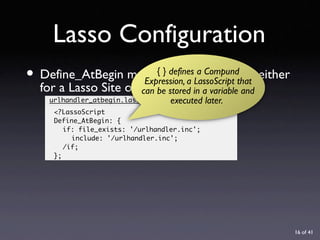 URL Design with Lasso