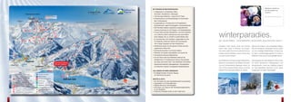 Skipässe direkt an
                           mittenDrin im WinterParaDieS
                                                                                                                                                                der Reception zu
                           > 3 Skigebiete in unmittelbarer Nähe:                                                                                                kaufen!
                             Schmitten, Kitzsteinhorn, Maiskogel
                           > 138 Kilometer Abfahrten, verteilt auf 57 Pisten                                                                                    Wir informieren Sie gerne.
                           > Kinderskischule und Kinderskikrippe mit Schmidolin
                             dem Feriendrachen
                           > Gruppenskikurse, Privatstunden mit Privatskilehrer,
                            Kinderskischule, eigener Kindergarten, Snowboardschule
                           > 200 Kilometer bestens präparierte Langlaufstrecken
                             inklusive Anschluss an die Pinzgau- und Saalachtalloipe



                                                                                         winterparadies.
                           > 3 Snow-Parks auf dem Kitzsteinhorn, auf einer Seehöhe
                            von 2.500 bis 2.900 m befindet sich eine sechs Meter
                            hohe Halfpipe. Der ca. 30.000 m² große Mellow Park
                            für Snowboarder und Freestyler, ausgestattet mit über
                            70 Obstacles, erfreut die Herzen der Snowboarder,            ZELL AM SEE-KAPRUN – 138 KM ABFAHRTEN, 200 KM LoIPEN, 200 M VoM HoTEL ZUM LIFT.

                            150 m lange Superpipe auf dem Kitzsteinhorn
                           > Schlittschuh laufen mit der ganzen Familie auf dem          Gemütlich seine Spuren durch den Schnee            Machen Sie Urlaub in der einzigartigen Region
                             zugefrorenen Zeller See                                     ziehen oder rasant in Richtung Tal brausen.        Zell am See-Kaprun, überzeugen Sie sich selbst
                           > Schneeschuhwandern und Nordic Walken                        Eine dicke weiße Pracht und funkelnde Schnee-      von den unzähligen Möglichkeiten, mit denen Sie
                           > Skihütten mit lokalen Spezialitäten und Après-Ski           kristalle machen Skifahren rund um Zell am See     Ihr Sport- und Erholungsprogramm im Urlaub in
                           > Romantische Pferdeschlittenfahrten                          zu einem echten Erlebnis.                          Österreich nach Lust und Laune gestalten können.
                           > Von der Sauna über das Hallenbad direkt auf die
                             Schlittschuhe: Im Freizeitzentrum Zell am See befindet
                                                                                         Das Kitzsteinhorn mit dem einzigen Gletscherski-   Das bezaubernde Alpen-Städtchen Zell am See
                             sich alles unter einem Dach. Das Hallenbad mit 25-Meter-
    AlpenParks Parkhotel                                                                 gebiet im Land Salzburg, die beliebte Schmitten    mit seiner gemütlichen Fußgängerzone und
    nahe der Talstation      Sportschwimmbecken, Massagedüsen, Sprungbrettern
                                                                                         und der Familienskiberg Maiskogel warten mit       Shoppingmeile rundet das vielfältige Angebot
                             und Rutschen sorgt für unvergessliche Badeerlebnisse.
                                                                                         ihren 138 km erlesenen Pisten darauf, von Ihnen    ab. Das AlpenParks Parkhotel ist der ideale

                           HaLLenBaD in iHrer UmGeBUnG                                   während Ihrer Ferienzeit entdeckt zu werden.       Ausgangsort für jeden Urlaubsspaß.

                           > Ermäßigte Eintritte mit Ihrem Skipass,
                             wir informieren Sie gerne.

                           Winter & aKtiv
                           > Wir informieren Sie über Sportartikelverleih & Sportshops
                           > Organisation von Privat-Skikursen
                           > Skipass-Service an der Reception
                           > Information und Tipps für alle Wintersportmöglichkeiten
                             an der Reception
                           > Geräumter Parkplatz direkt vor dem Hotel Garni



4                                                                                                                                                                                            5
 