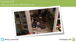 Marco_Lauerwald
Dezember 2016
Clean-Up: Keller leer, Wohnzimmer voll.
 