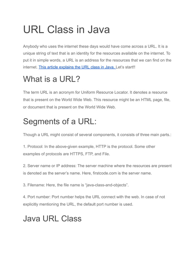 URL Class in Java.pdf