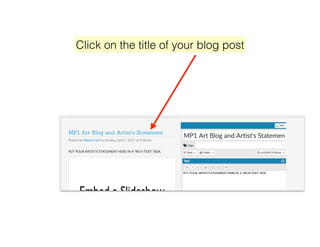 Click on the title of your blog post
 