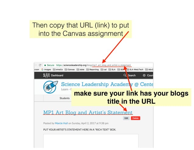 Url from slate to canvas | PDF